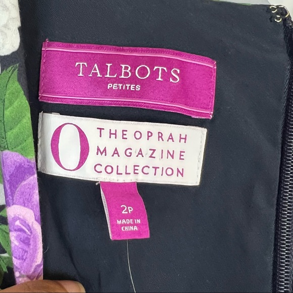NWOT Talbots Petite Oprah Magazine Collection Hydrangea Printed Shift Dress - Picture 4 of 11
